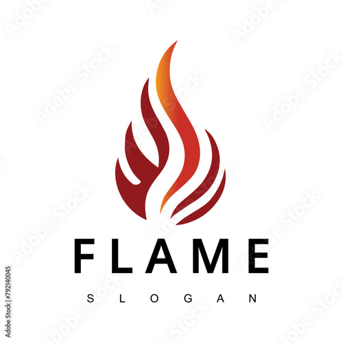 Fire Flame for Burn Gas Oil Company or Barbecue BBQ Grill logo design