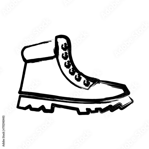 Boots Ink Brush Stroke Vector