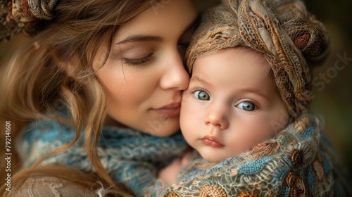 Woman Kissing Baby on the Cheek