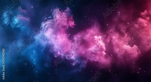 Colorful Cloud Filled With Stars in the Night Sky