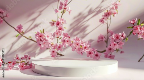 White Vase With Pink Flowers