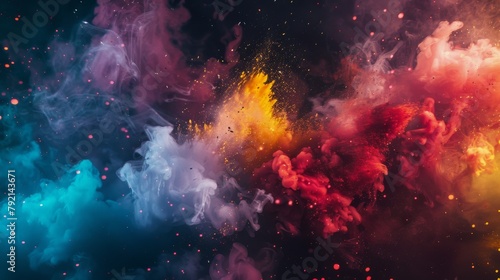 Colorful Substance on Black Background