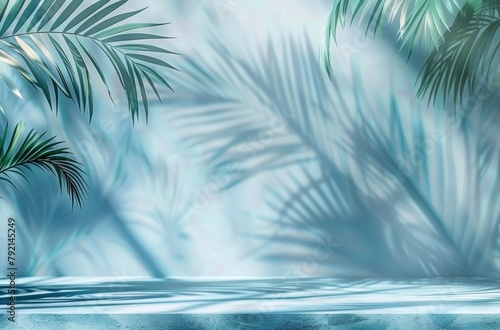 Palm Tree Casting Shadow on Wall