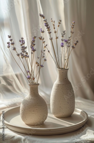 Two Vases on Table