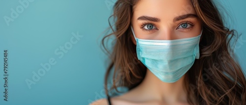 Woman Wearing Face Mask Protecting Against Corona