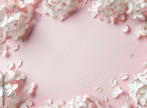 Pink Background With White Flowers