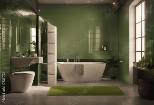 bathroom gray contemporary green