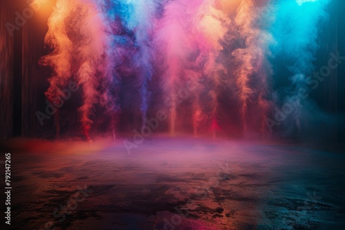 Group of Colorful Smokes Floating in the Air