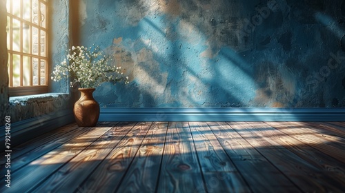 Vase on Wooden Floor by Window