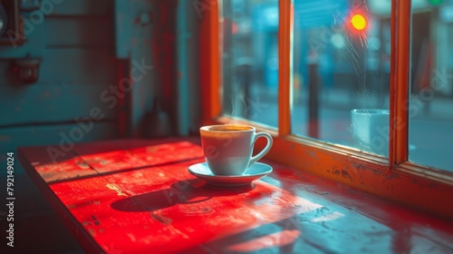 A Cup of Coffee on a Wooden Table
