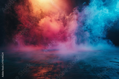 Group of Colorful Smokes Floating in the Air