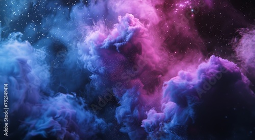 Colorful Cloud Filled With Stars in the Night Sky