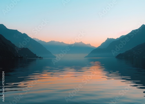 Majestic Mountains Towering Over a Pristine Lake