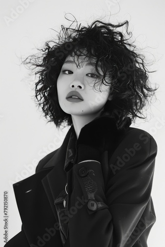 Woman in Gray Coat and Black Gloves