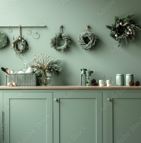 Green Kitchen With Matching Cupboards