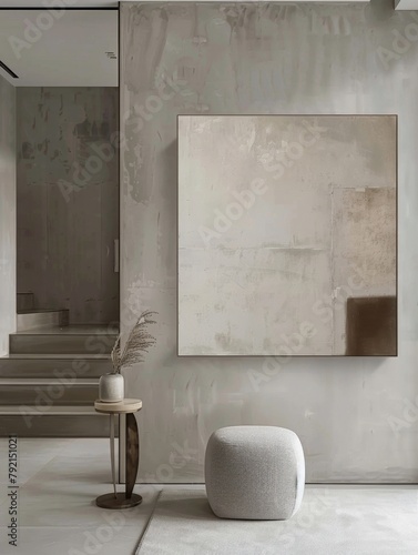 Elegant Living Room With Large Painting