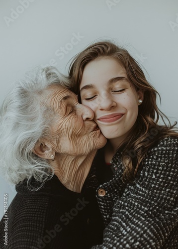 Older Woman Hugging Younger Woman