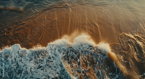 Aerial View of Beach With Waves
