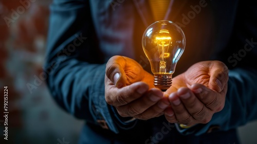 Man Holding Light Bulb