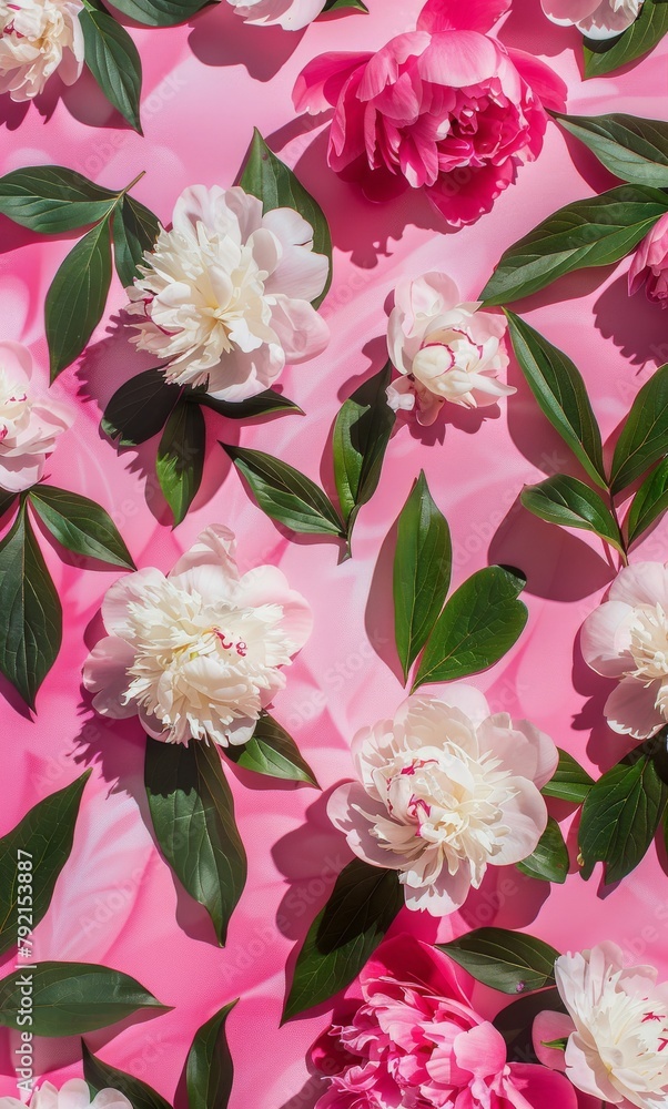 Pink and White Flowers on a Pink Background