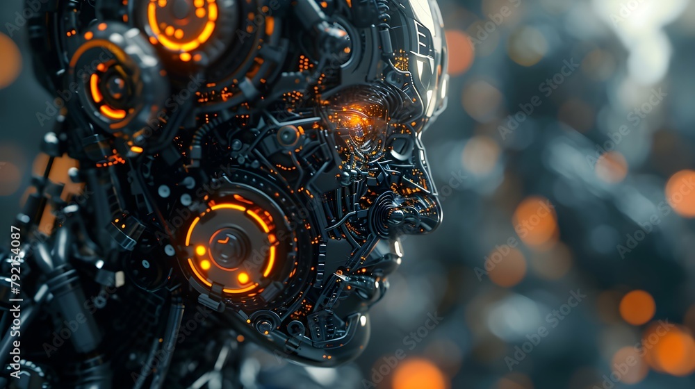 brain connected to the motherboard, abstract future technology concept illustration brain connected to the motherboard, abstract future technology concept illustration