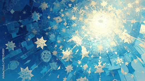 Begin with a star design using a scribbled sketchy doodle style pattern photo