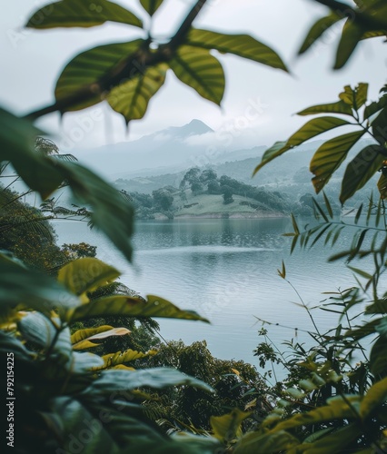 Mountain Overlooking Body of Water