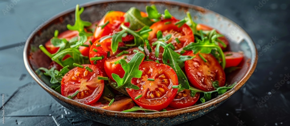 Bowl Filled With Sliced Tomatoes and Parsley Bowl Filled With Sliced Tomatoes and Parsley