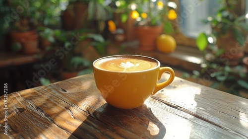 A Cup of Coffee on a Wooden Table
