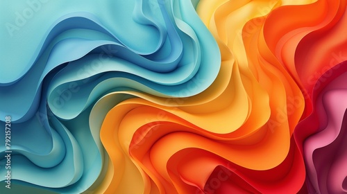 Multicolored Background With Wavy Shapes
