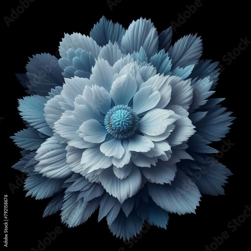 Blue Flower on Dark Background