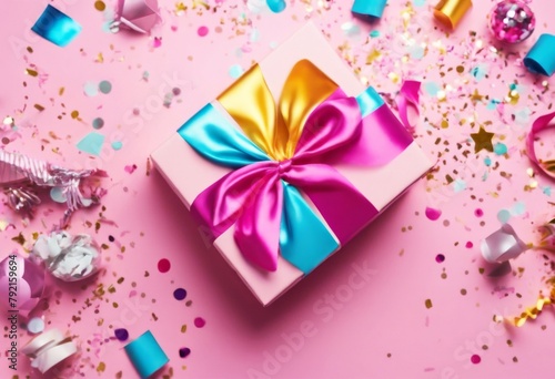 'confetti Flat background. lay. party box colorful pink Gift items up high adult aerial background birthday celebrate celebration christmas club clubbing colours colourful concept creative'