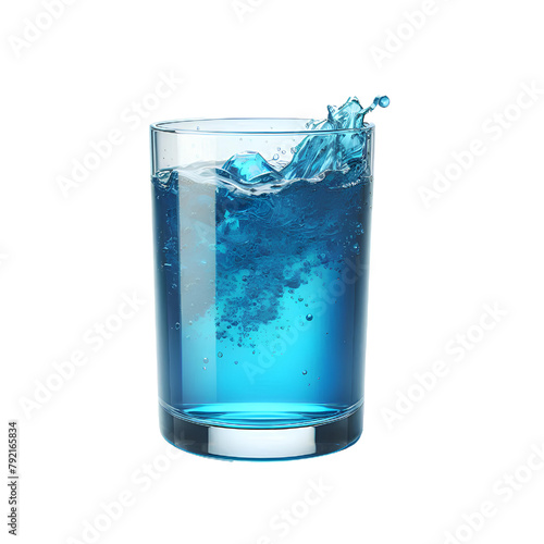 glass of blue isolated on a white