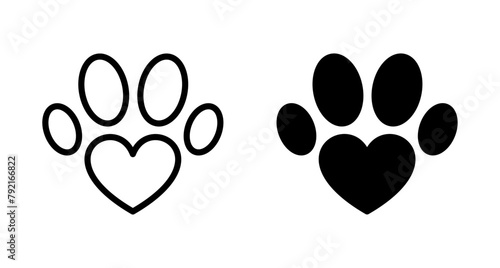 Paw icon vector isolated on white background. Paw Print icon