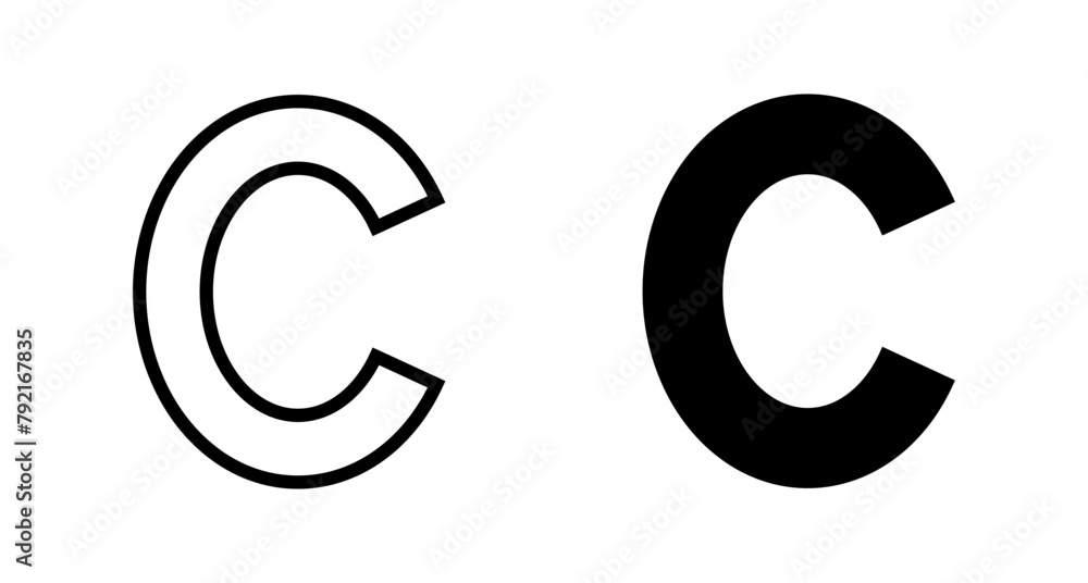 Copyright icon vector isolated on white background. copyright symbols Copyright icon vector isolated on white background. copyright symbols