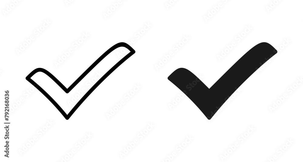 Check icon vector isolated on white background. check mark icon. check list button icon. Tick Check icon vector isolated on white background. check mark icon. check list button icon. Tick
