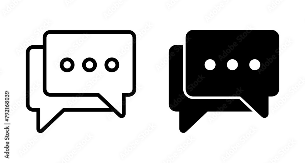 Naklejka premium Chat icon vector isolated on white background. Chat vector icon. Speech bubble. message. contact us
