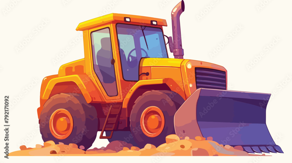 Road crawler icon cartoon vector. Construction vehi