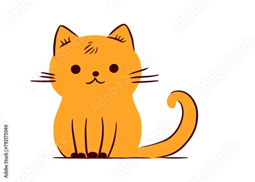 Cute cartoon cat. Vector illustration isolated on a white background. photo