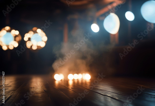 'Spotlights created floor smoke showcase poduim presentation modern spotlight dais decoration commercial element studio platform empty exhibition scene blank showroom show dark racked luxurious'