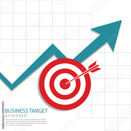 dart arrow reach target on dartboard focus on target represent business target market strategy