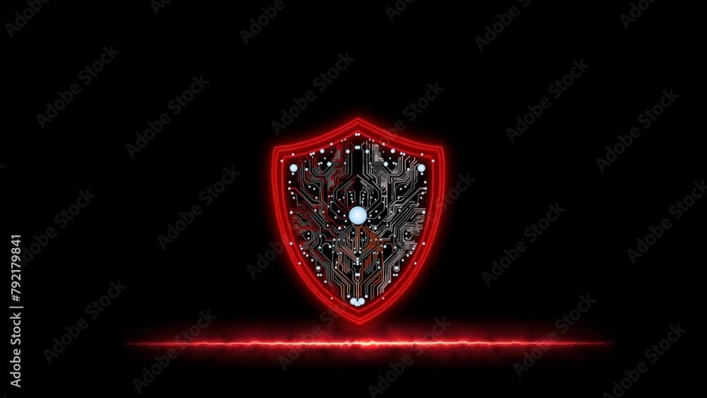 Shield red color hologram security protection verify and identify ...