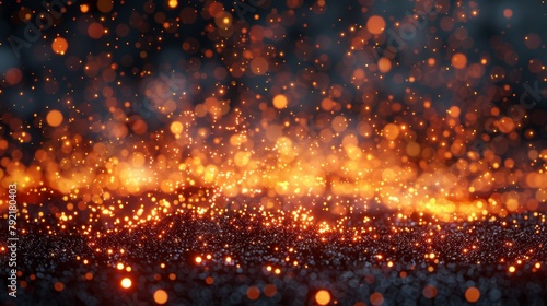 A background of sparks from a fire or fireworks in a dark night setting. 