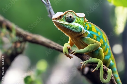 'chameleon 7 furcifer nosy months young pardalis animal approaching arboreal black blue camouflage colours coloured colourful conservation dragon endangered eye gold green iguana insectivore isolated' photo