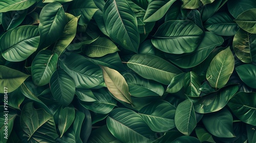 Dense Foliage of Green Leaves Textured Background