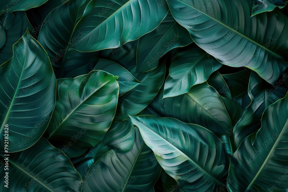 Abstract background of big green leaves - generative ai Abstract background of big green leaves - generative ai