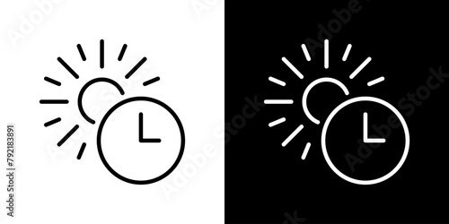 太陽の紫外線カットの線画アイコン