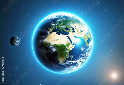 'earth planet blue light image technology globe global background concept map business cyberspace science communication geography connection digital network web computer future modern abstract' © akkash jpg