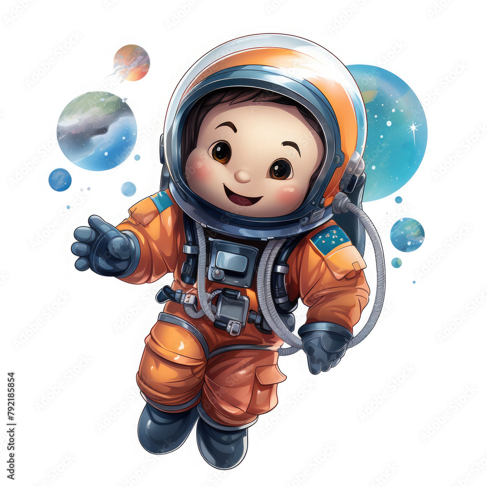 Watercolor Astronaut floating in space, clipart Illustration, Generative Ai Watercolor Astronaut floating in space, clipart Illustration, Generative Ai
