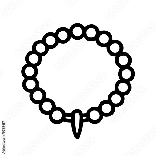 islamic outline icon, praying beads